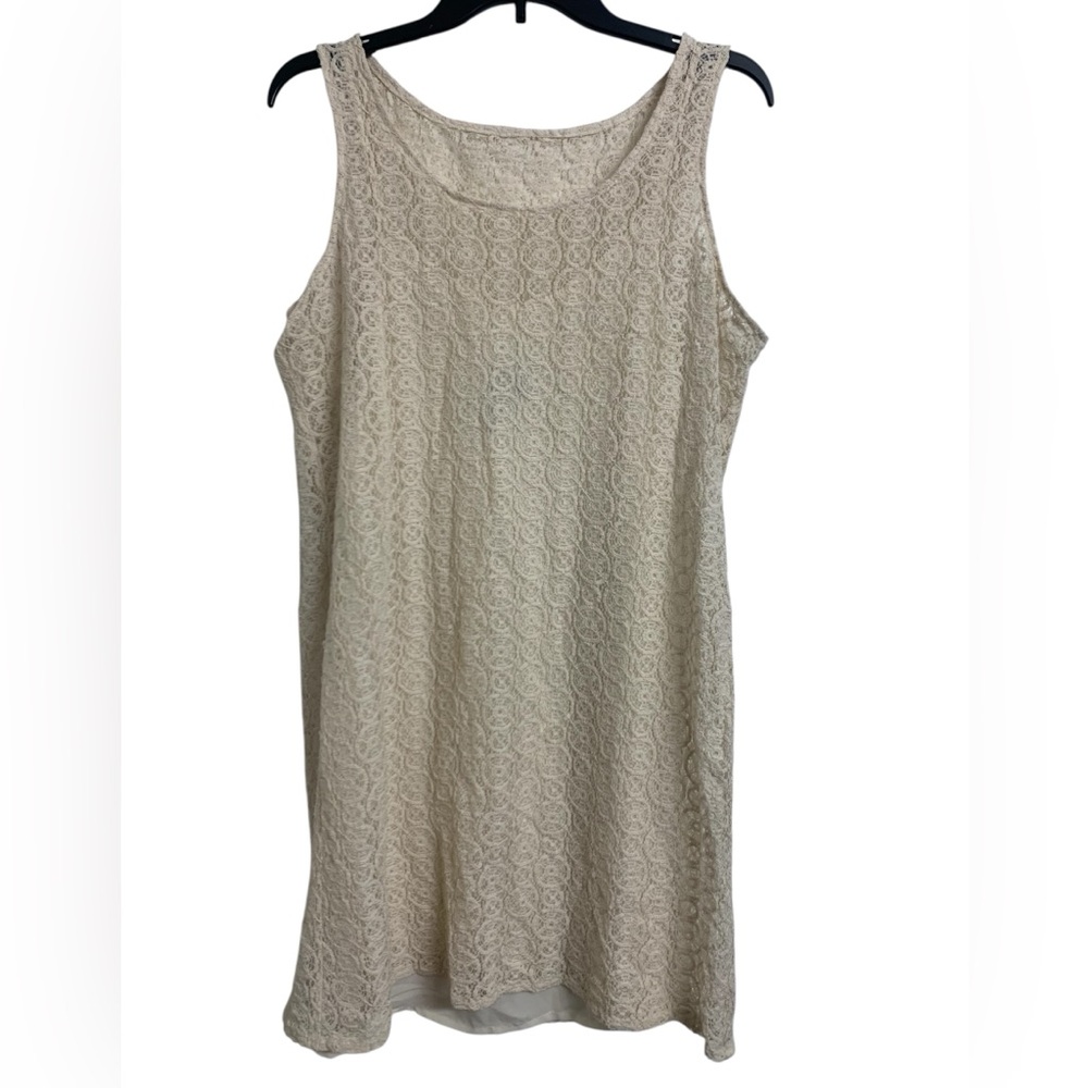 Mango 8 Crochet Casual Lace Sheath Classic‎ Midi Dress